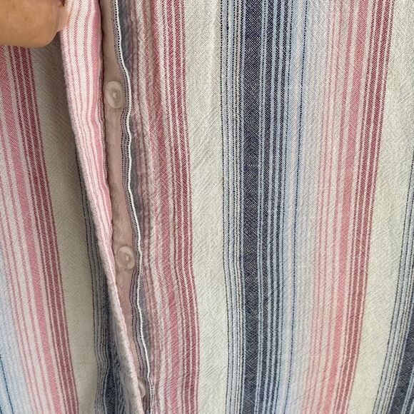 Cloth & Stone Sunburst Stripe Button Back Raw Hem‎ Dress Cover-Up S - Picture 8 of 15